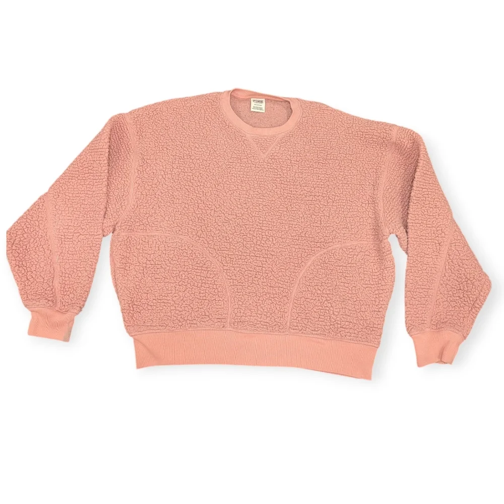 Victoria's Secret Y2K Pink Women's Sherpa Crewneck (S) with matching pants (M)